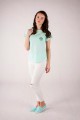 T-shirt miętowy z haftem góralskim